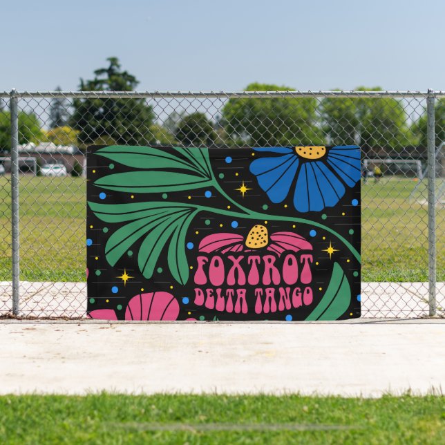 Foxtrot Delta Tango Flower Boho Banner (Insitu)