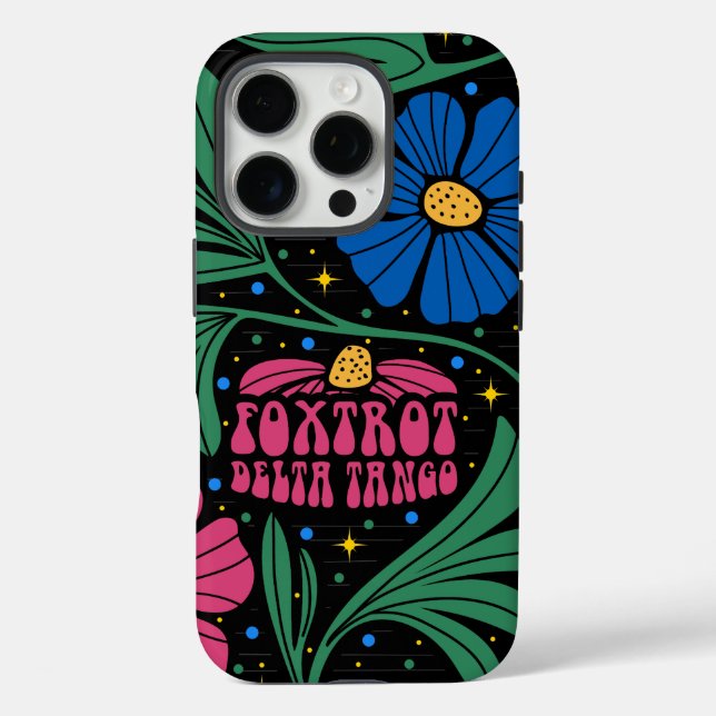 Foxtrot Delta Tango Flower Boho Case-Mate iPhone Case (Back)