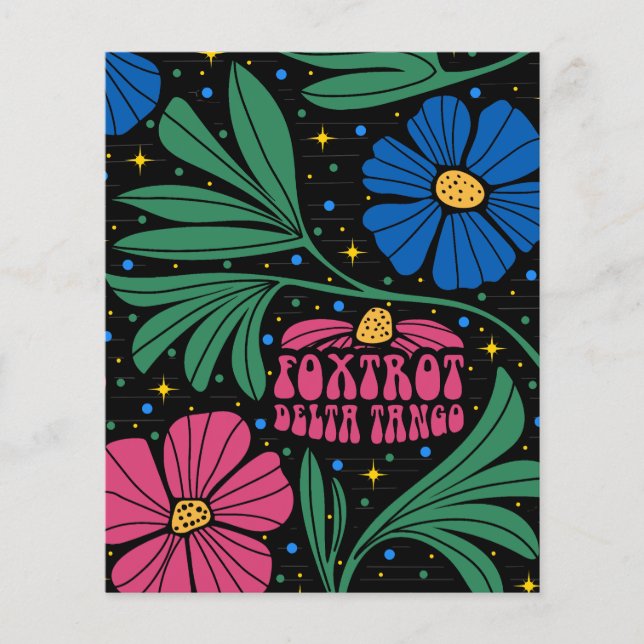 Foxtrot Delta Tango Flower Boho Flyer (Front)