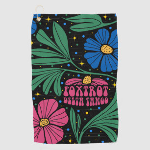 Foxtrot Delta Tango Flower Boho Golf Towel