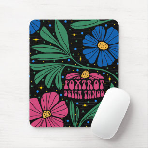 Foxtrot Delta Tango Flower Boho Mouse Pad