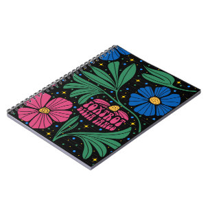 Foxtrot Delta Tango Flower Boho Notebook