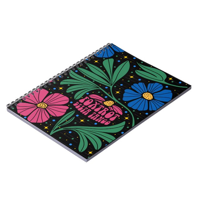 Foxtrot Delta Tango Flower Boho Notebook (Left Side)