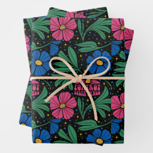 Foxtrot Delta Tango Flower Boho Wrapping Paper Sheet