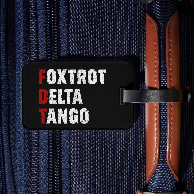 Foxtrot Delta Tango Luggage Tag (Back Insitu 2)