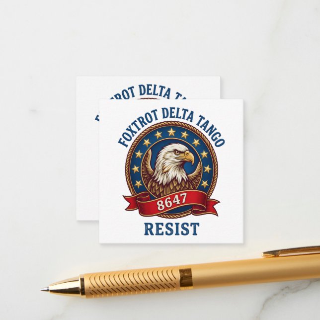 Foxtrot Delta Tango Resist Enclosure Card (Front/Back In Situ)