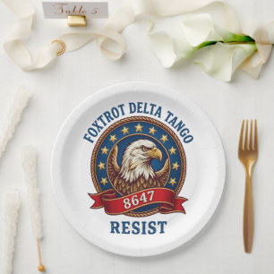 Foxtrot Delta Tango Resist Paper Plate