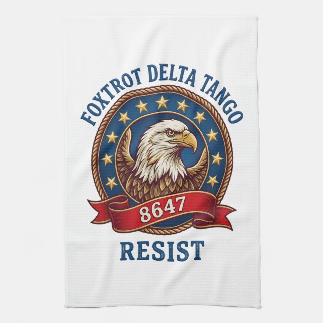 Foxtrot Delta Tango Resist Tea Towel (Vertical)