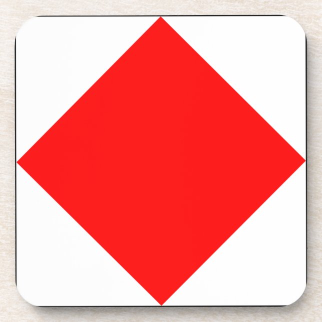 Foxtrot Red box square Coaster (Front)