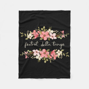 Foxtrot Tango Delta Women Floral Groovy Vintage Re Fleece Blanket