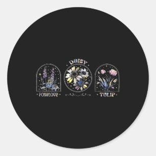 Foxtrots Delta Tangos Funny Flower Boho  Classic Round Sticker