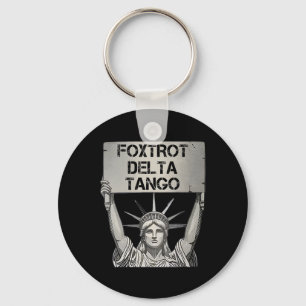 Foxtrots Delta Tangos Resist Resistance Statue Lib Key Ring