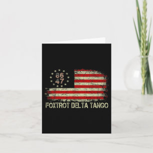 Foxtrots Deltas Tangos 86 47 American Flag Card