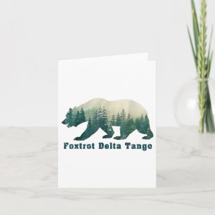 Foxtrots Deltas Tangos Funny Bear Card