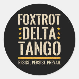 Foxtrots Deltas Tangos Resist Camo Camouflage Park Classic Round Sticker