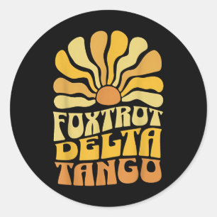 Foxtrots Deltas Tangos Retro Vintage Boho Aestheti Classic Round Sticker