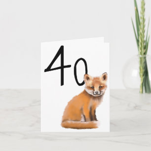 Foxy 40 Birthday Folded Greeting Card
