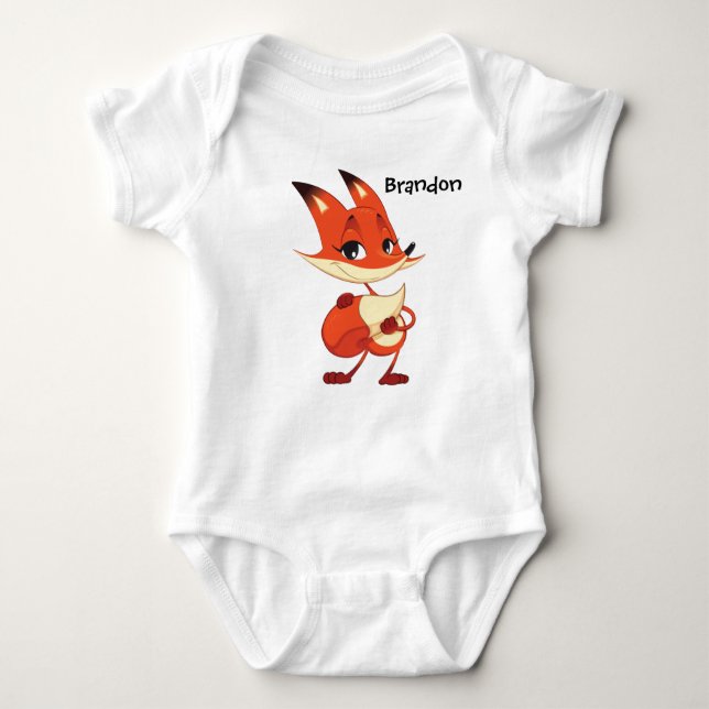 Foxy Baby Jersey Sleeper Bodysuit (Front)