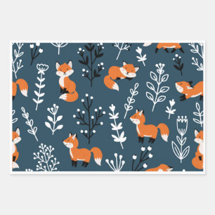 Foxy Blue  Wrapping Paper Sheet