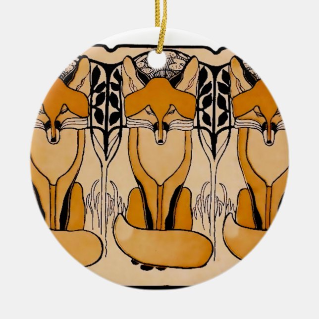 Foxy Ceramic Tree Decoration (Front)