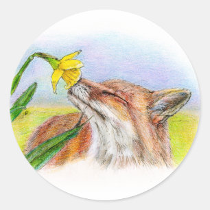 Foxy Classic Round Sticker