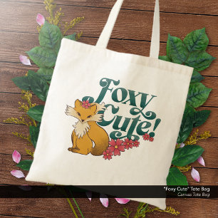 Foxy Cute Flowers Tote Bag