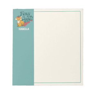 Foxy Cute with Heart Custom Name Notepad