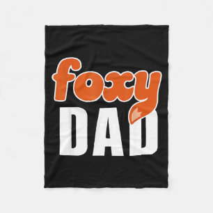 Foxy Dad Shirt Funny Father Gift Cute Fox Cartoon  Fleece Blanket