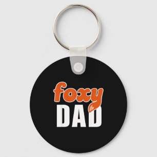 Foxy Dad Shirt Funny Father Gift Cute Fox Cartoon Key Ring