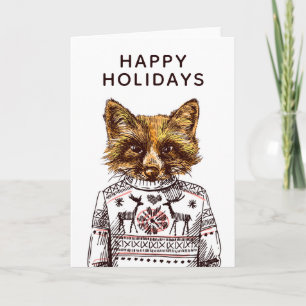 Foxy Dressed Fox   Add Your Text Card
