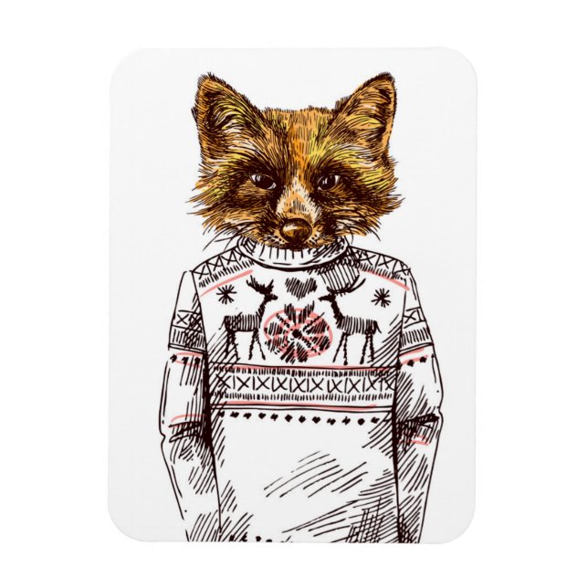 Foxy Dressed Fox Magnet (Vertical)