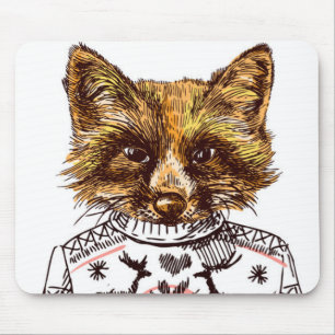 Foxy Dressed Fox Mouse Pad