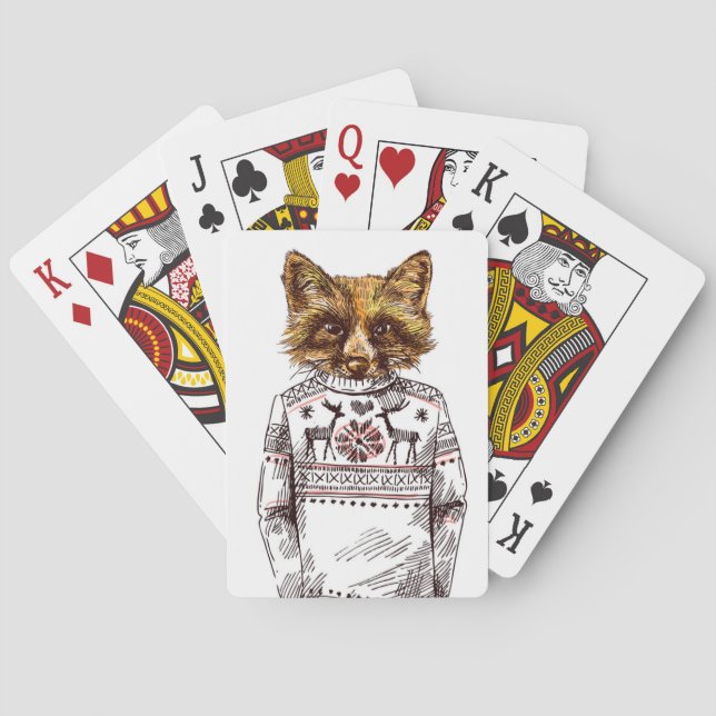 Foxy Dressed Fox Playing Cards (Back)