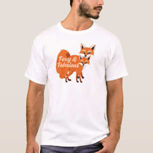 Foxy & Fabulous Cute Fox Quote T-Shirt Design