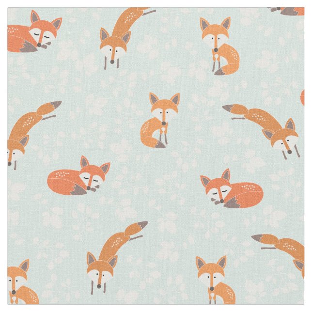 Foxy Floral by Origami Prints Fabric (Close Up)