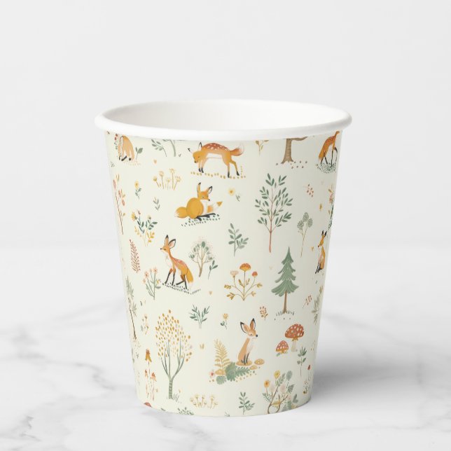"Foxy Forest Paper Cup" Cups (Front)