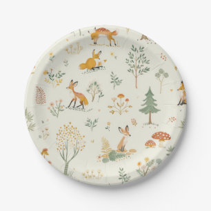 "Foxy Forest Paper Plates" Plate