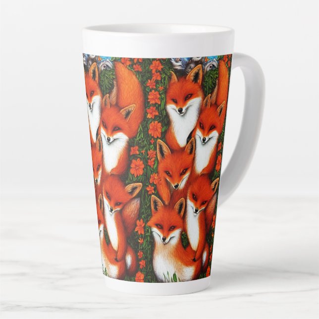 Foxy Fun  Latte Mug (Right Angle)
