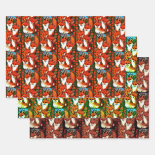 Foxy Fun Wrapping Paper Sheet