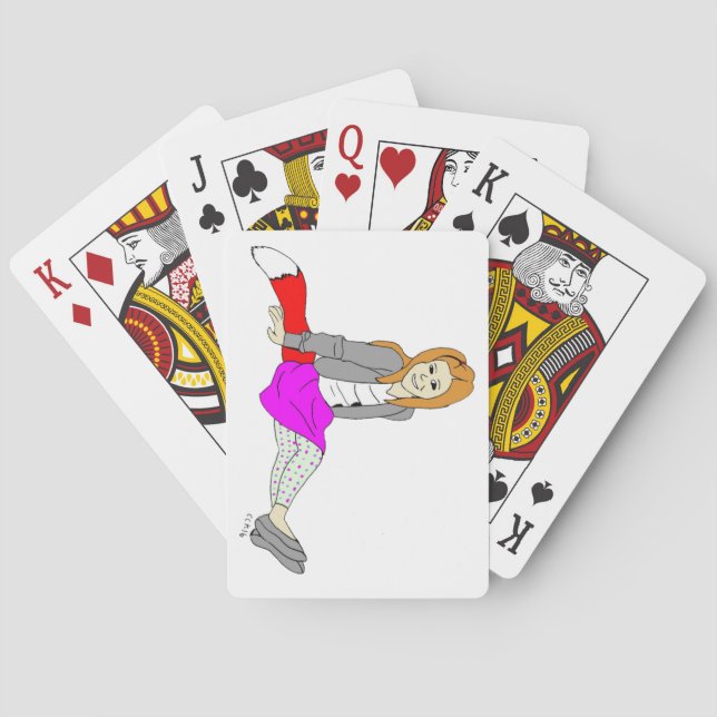 foxy girl button playing cards (Back)