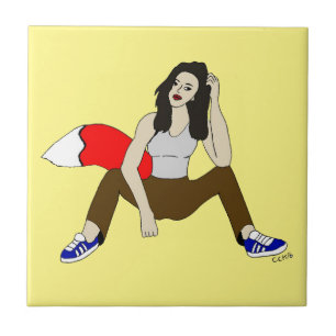 foxy girl ceramic tile