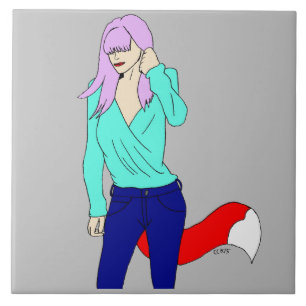 foxy girl   ceramic tile