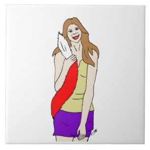 foxy girl ceramic tile