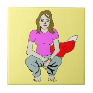 foxy girl ceramic tile