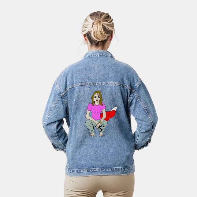 foxy girl  denim jacket (Model)