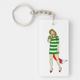 foxy girl key ring