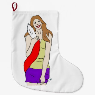 foxy girl large christmas stocking