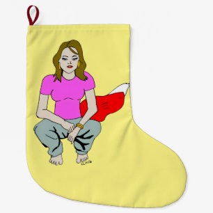 foxy girl large christmas stocking