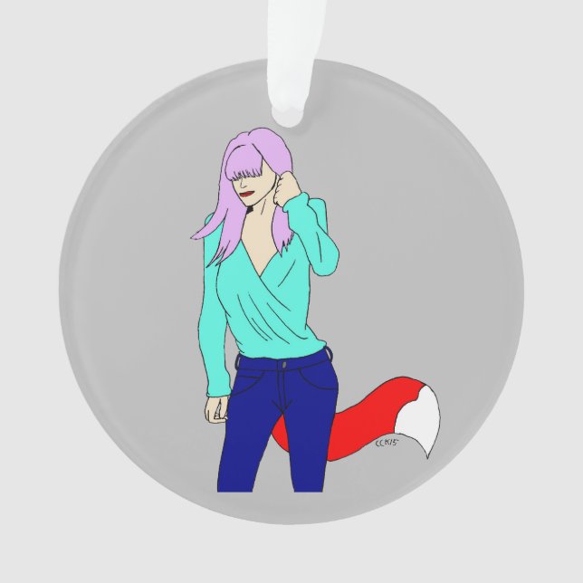 foxy girl   ornament (Front)