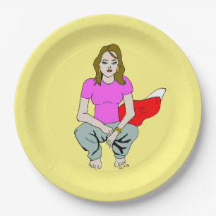 foxy girl    paper plate